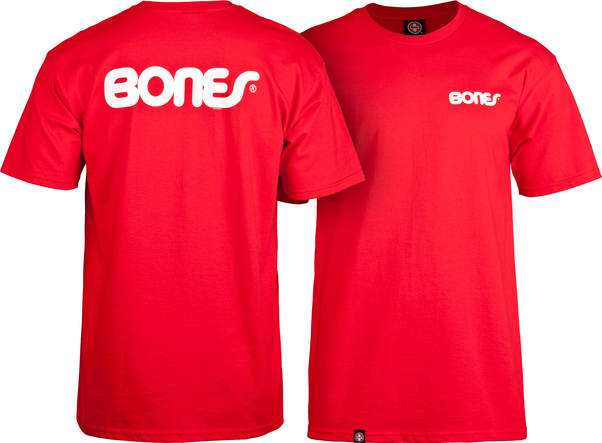Bones® Bearings Swiss Text T-Shirt - Red - Bones Bearings
