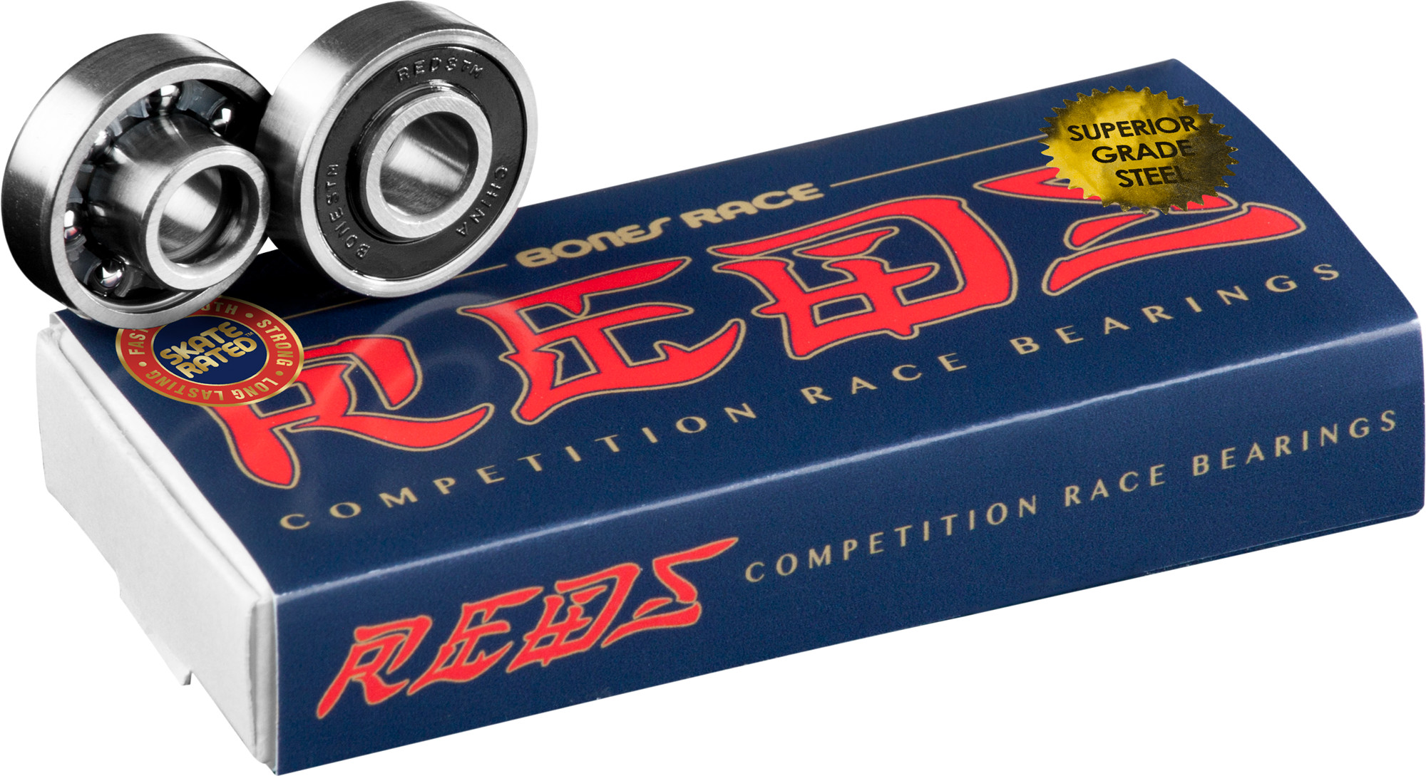 Bones® Race REDS® Skateboard Bearings 8 pack - Bones Bearings