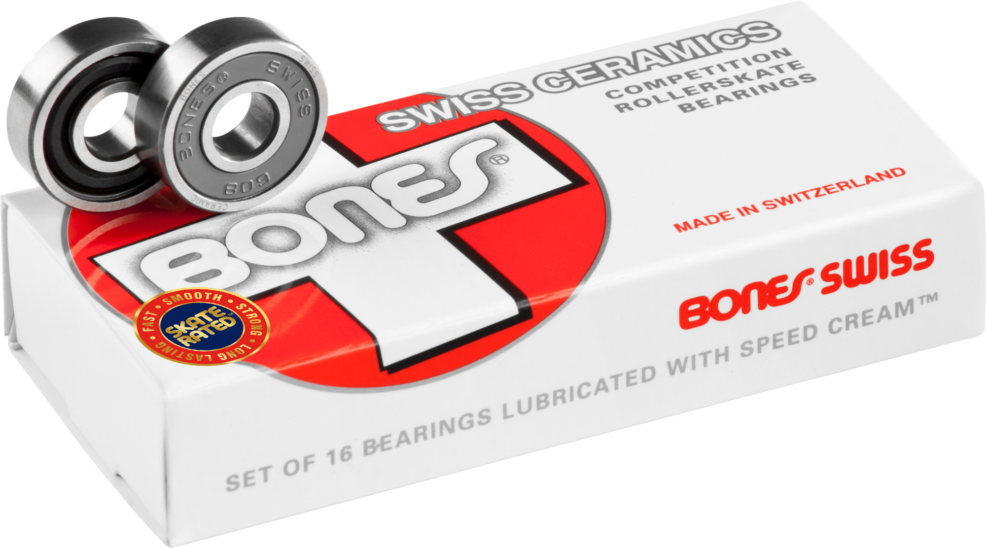 Bones® Swiss Ceramic Bearings 8mm 16 pack - Bones Bearings