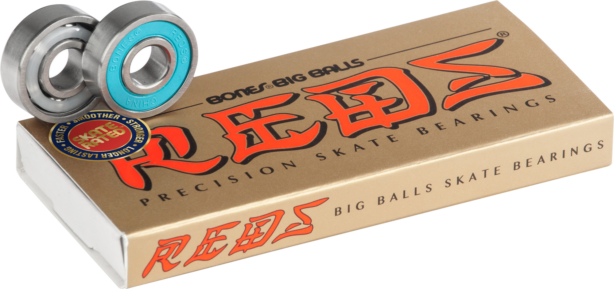 Bones® BIG BALLS® REDS® Skateboard Bearings 8 pack - Bones Bearings