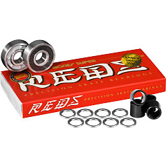 Bones® Super REDS® Skateboard Bearings 8 pack With Spacers & Washers