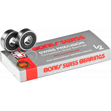 Bones® Swiss "L2" Skateboard Bearings 8 Pack - Bones Bearings