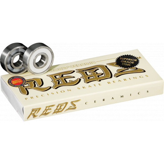 8-Packs 8mm FREE US SHIPPING BONES CERAMIC SUPER REDS Skateboard Bearings 2x 