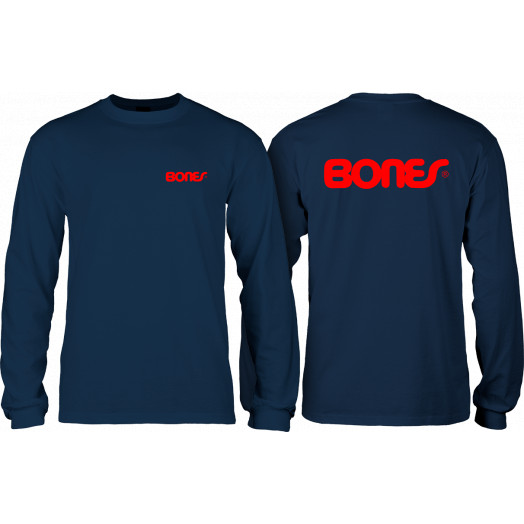 Bones Bearings Swiss Text L/S Shirt Navy