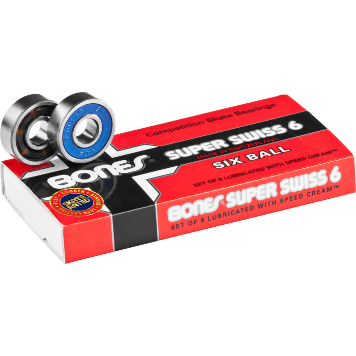 BONES ボーンズ ★ Super Swiss 6Ball ❗️ Bones® Super Swiss 6 Skateboard Bearings 8 pack - Bones Bearings
